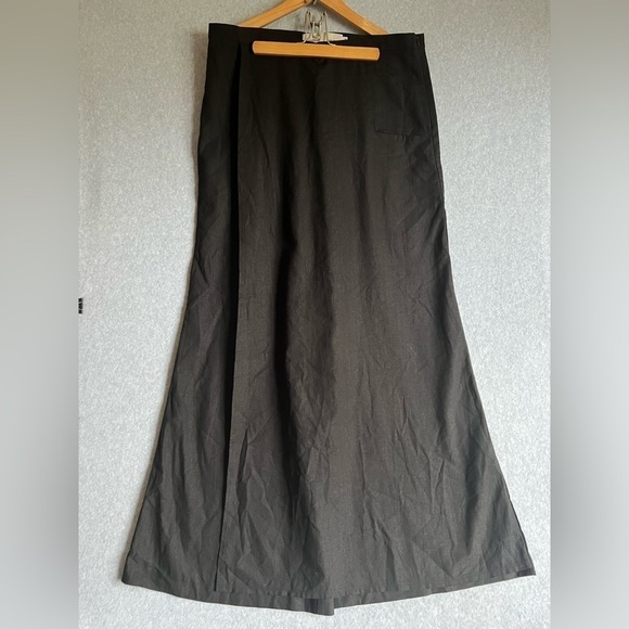 kimschalk Pants - Kimschalk Lagenlook Pants Womens 10 Linen Maxi Wide Leg Skirt  Black